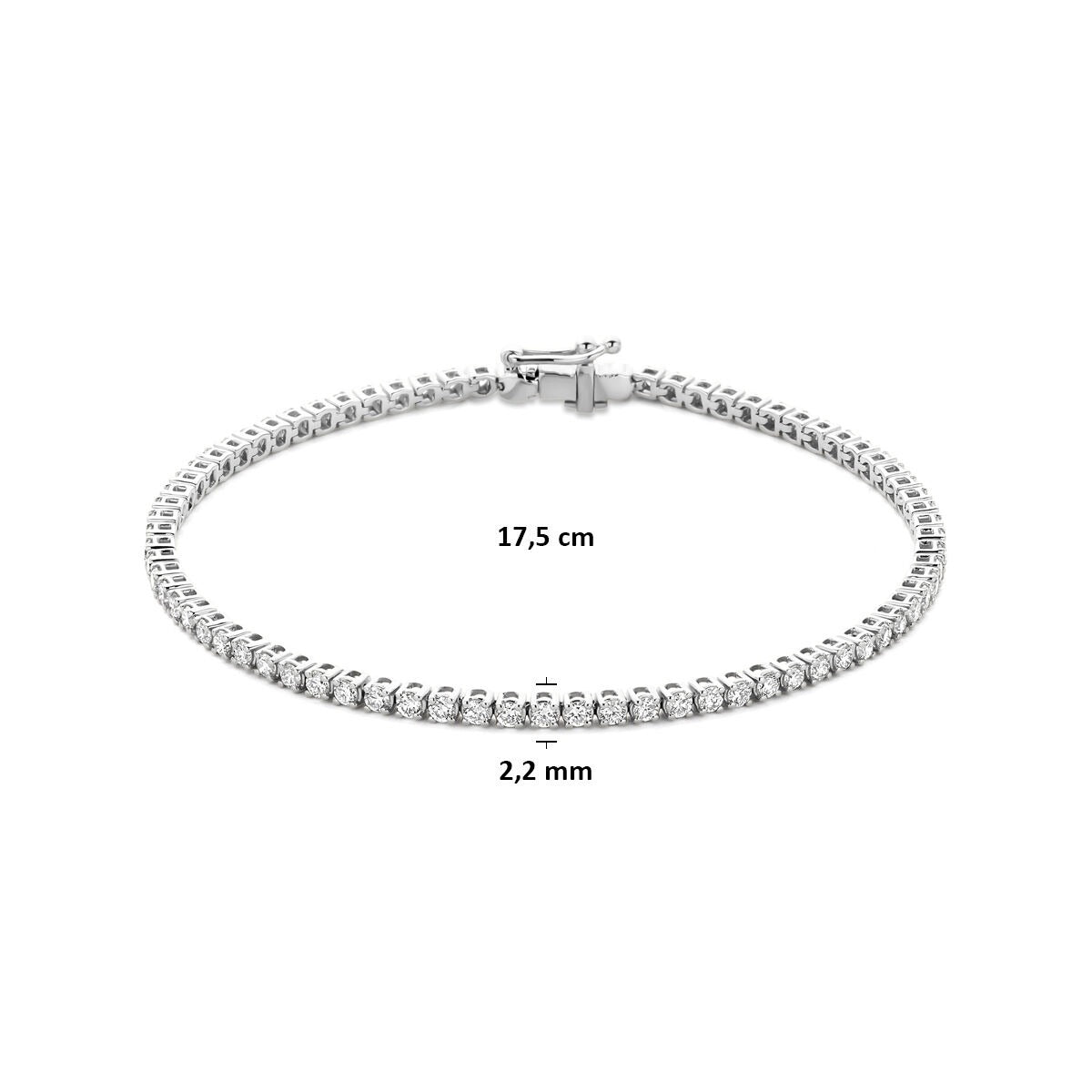14k bransoletka tenisowa z białego złota z diamentem hodowanym w laboratorium
