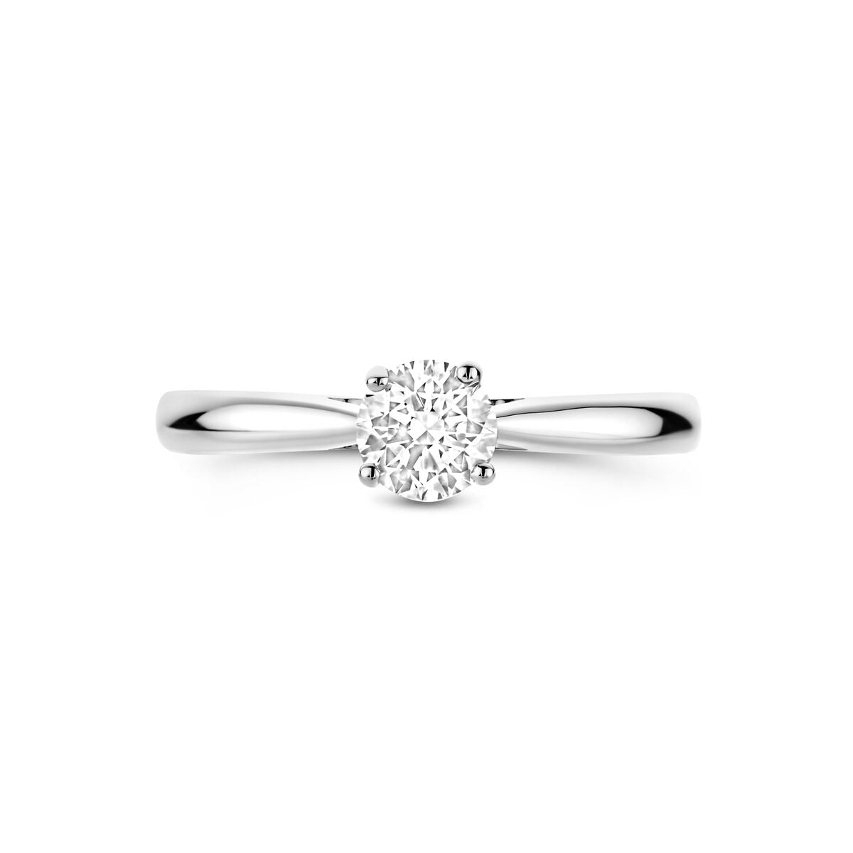 14k białe złoto damski pierścionek z 0.50ct diamentem hodowanym w laboratorium