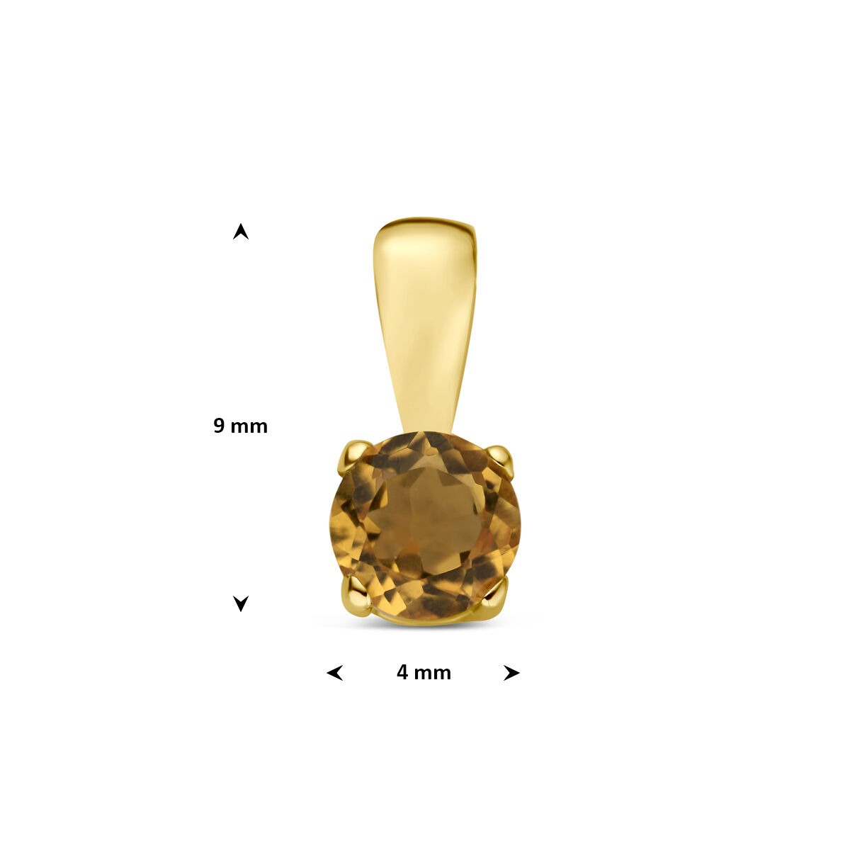 14k żółte złoto wisiorek z cytrynem