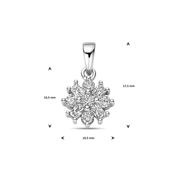 Zilveren hanger met zirkonia – gerhodineerd 925 zilver