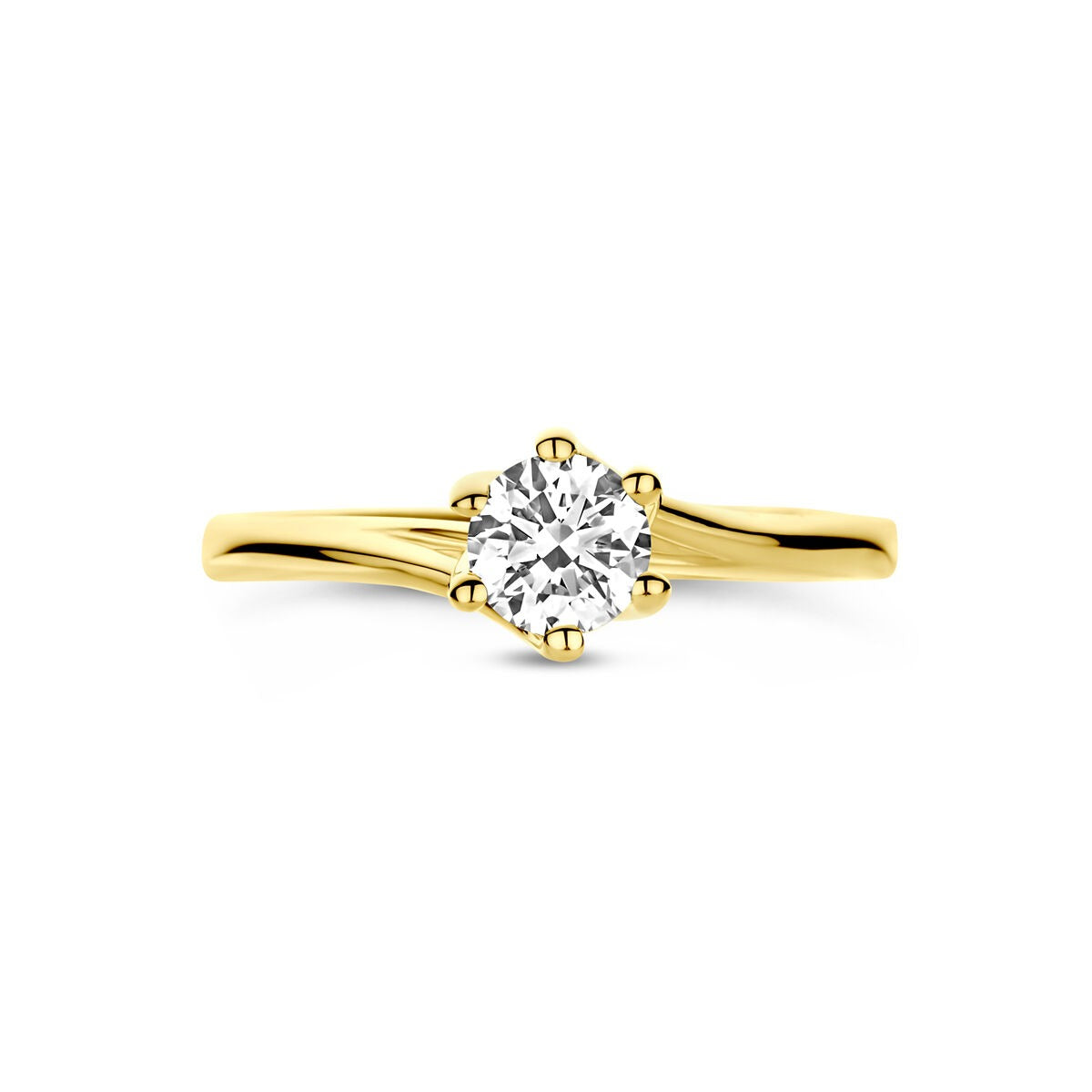 pierścionek z 14k żółtego złota z diamentem lab grown o wadze 0.50ct