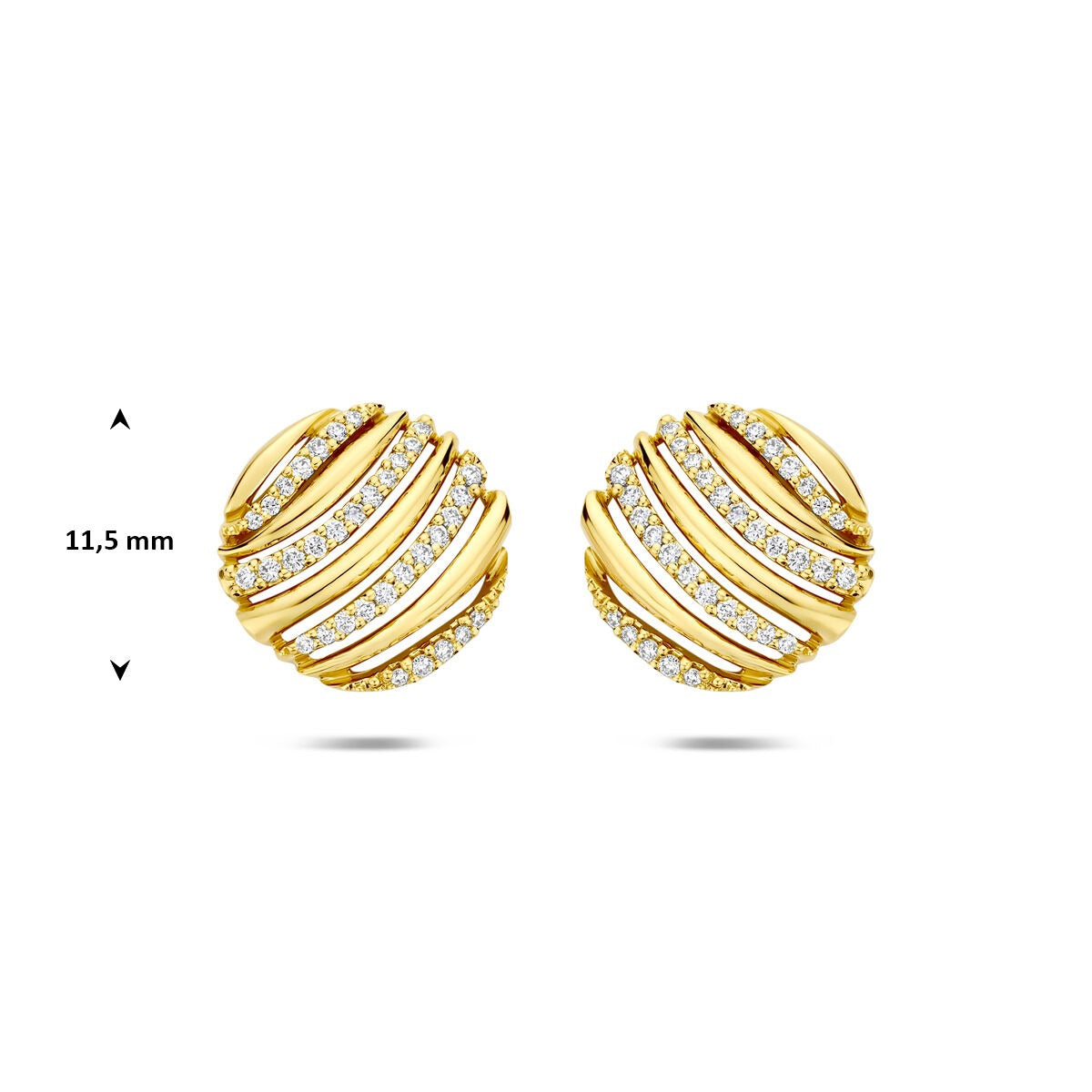 14k żółte złoto kolczyki wkrętki z diamentem 0.20ct
