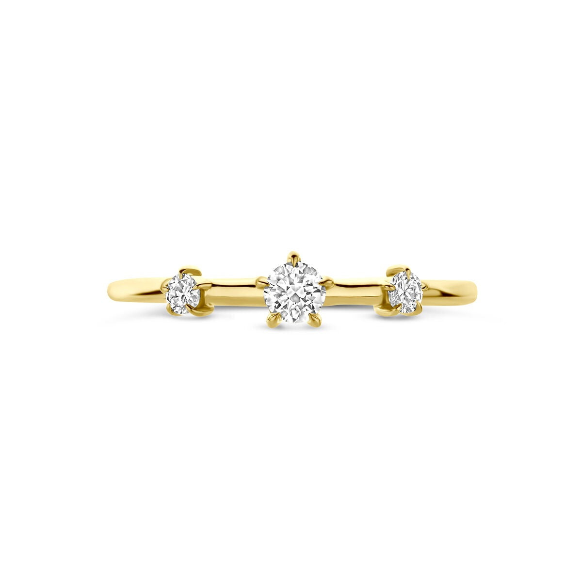14k żółte złoto pierścionek z diamentem hodowanym w laboratorium 0.20ct