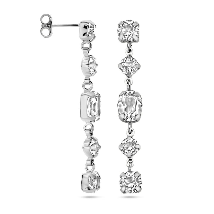 Gerhodineerd zilveren oorhangers met Swarovski kristal