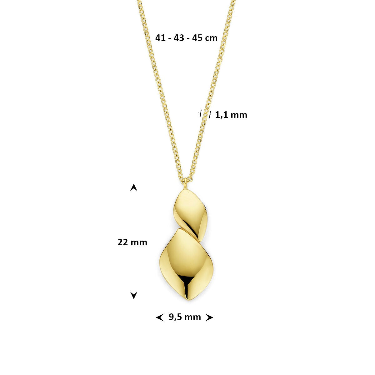 14k żółte złoto naszyjnik z eleganckim wisiorkiem