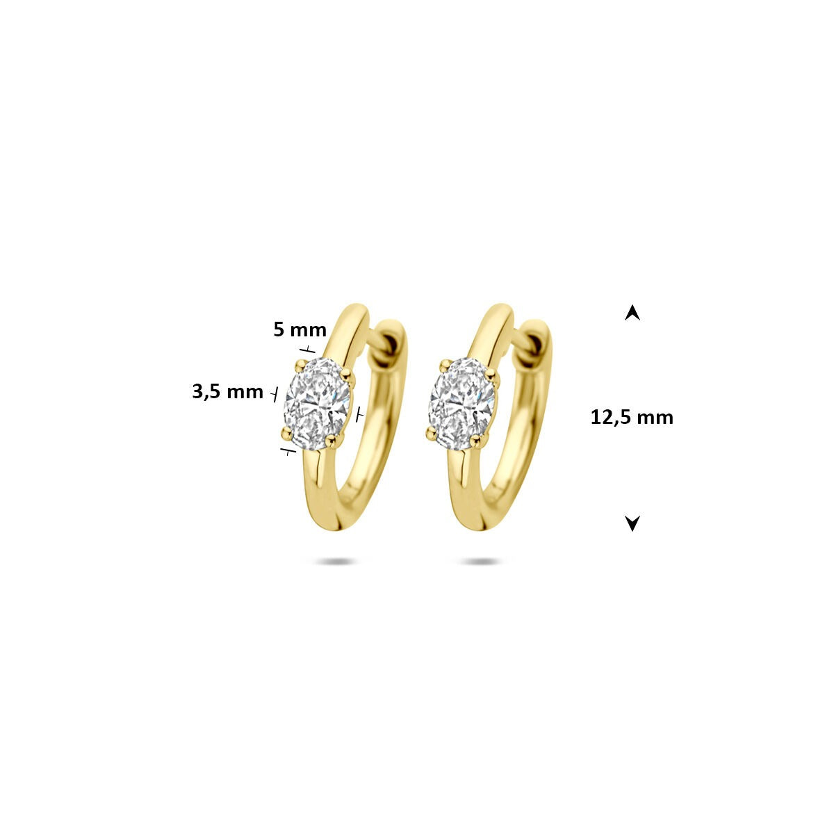 14k Złote kolczyki z diamentem hodowanym w laboratorium