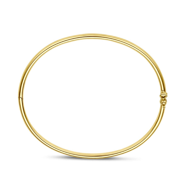 9k Geelgouden bangle armband met zilveren kern