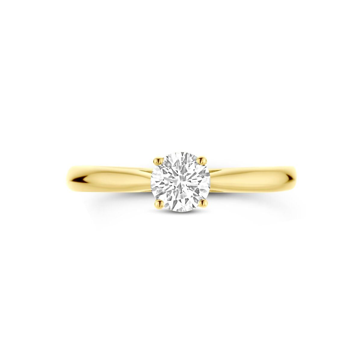 14k żółte złoto damski pierścionek z 0.50ct diamentem hodowanym w laboratorium