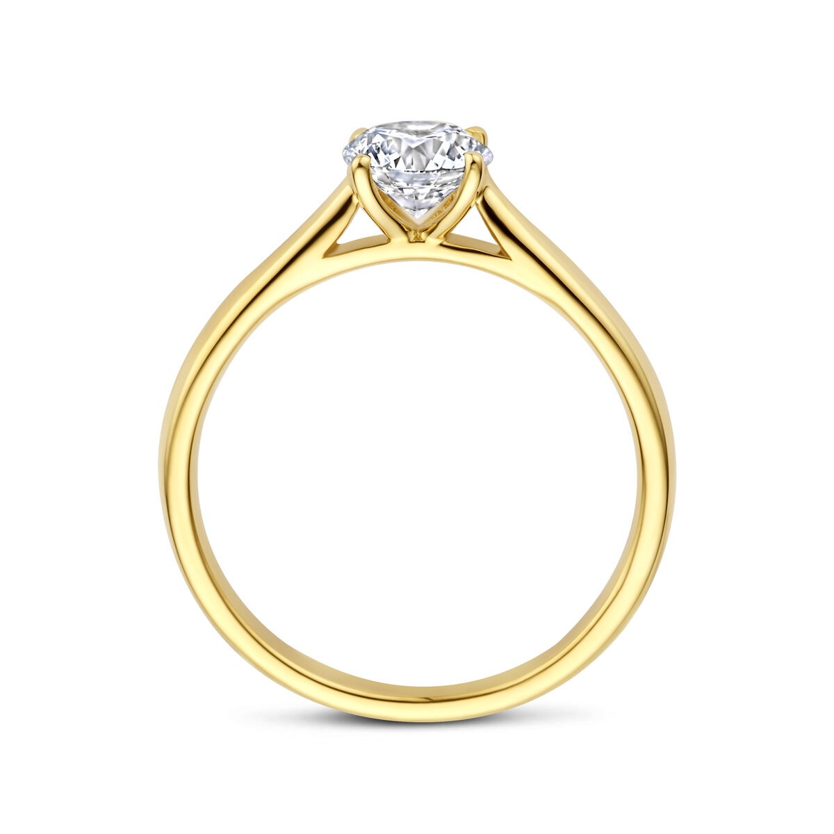 14k Żółte złoto pierścionek z diamentem lab grown 0.75ct