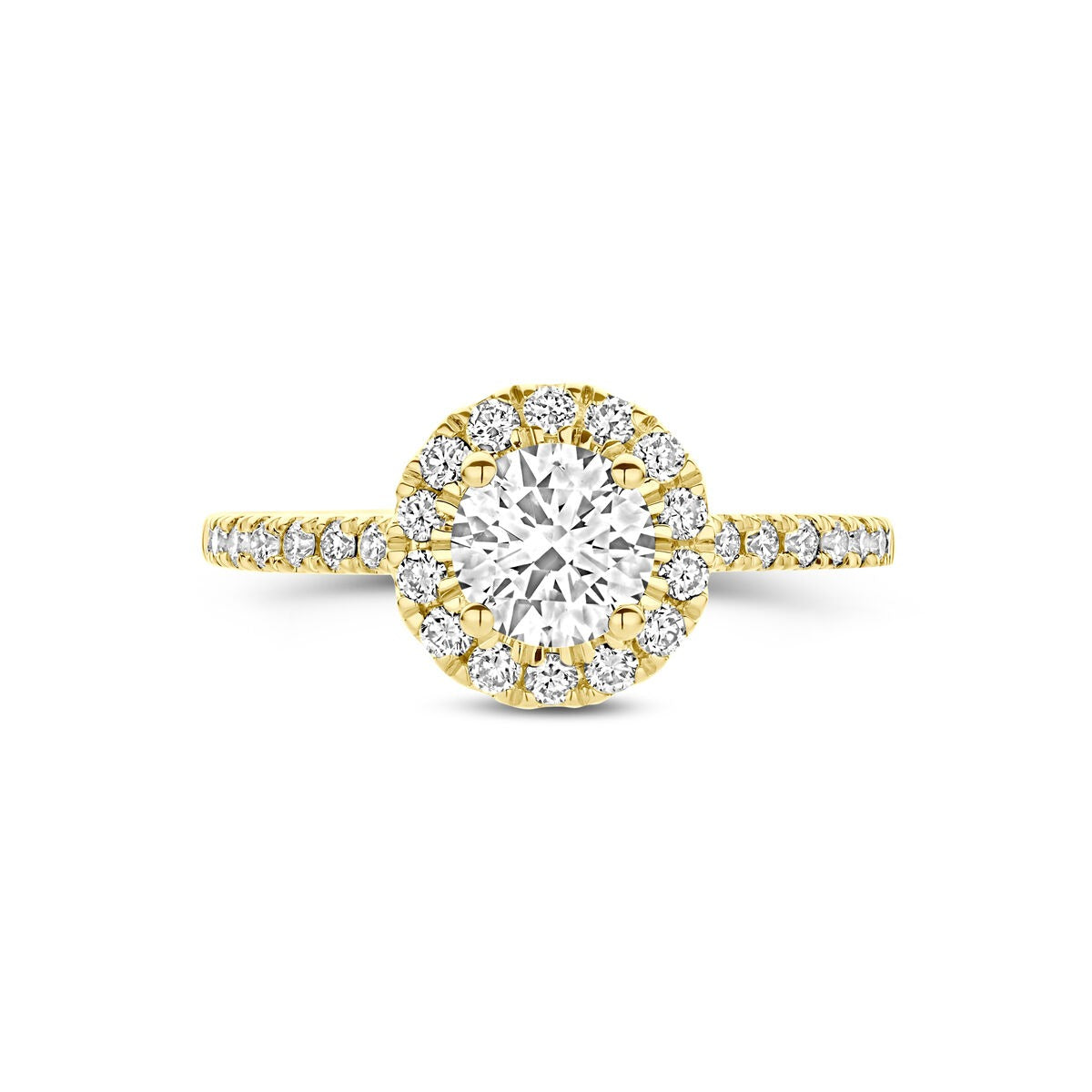 14k żółte złoto pierścionek z diamentem hodowanym w laboratorium 1.10ct
