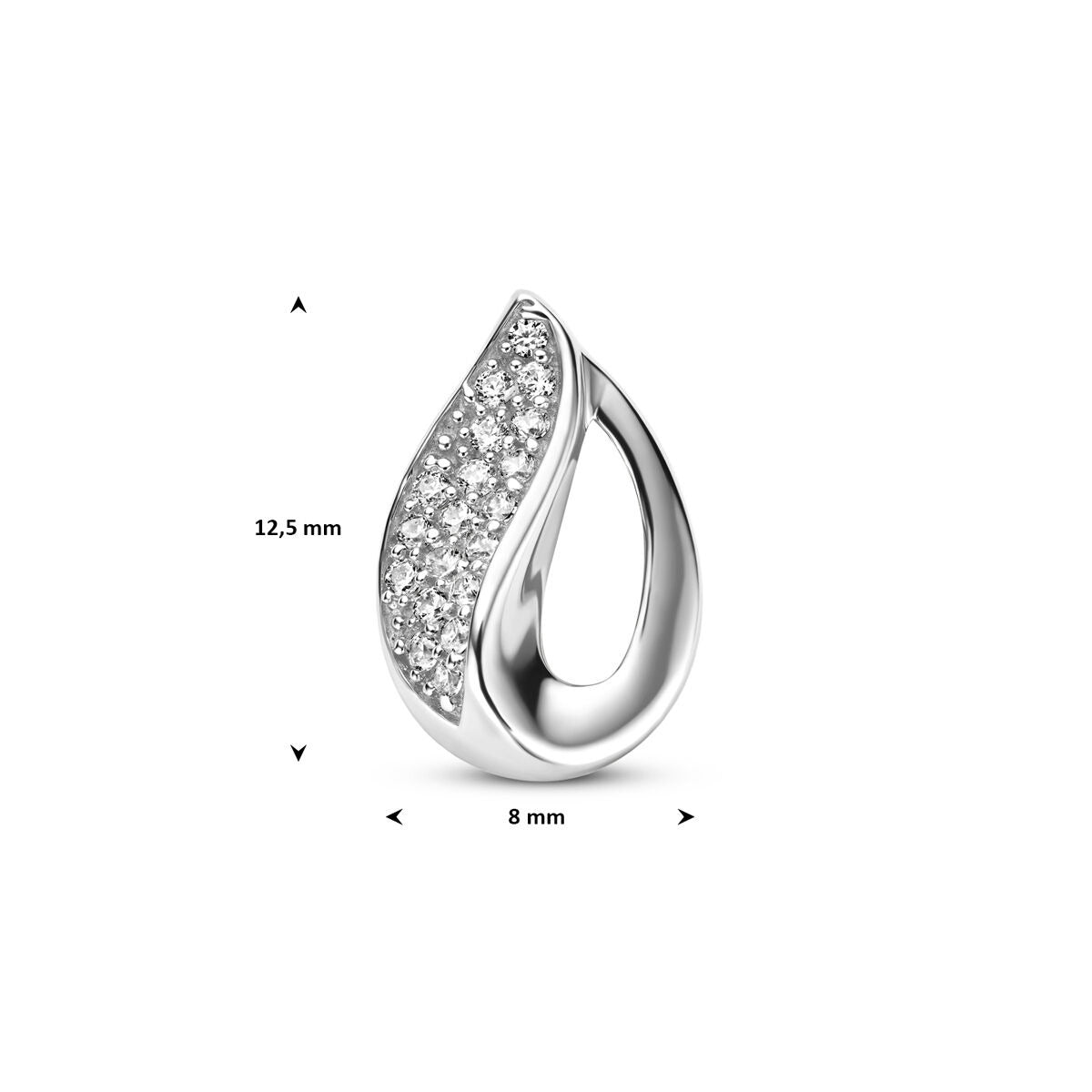 wisiorek cyrkonia 12,5 mm srebro rodowane