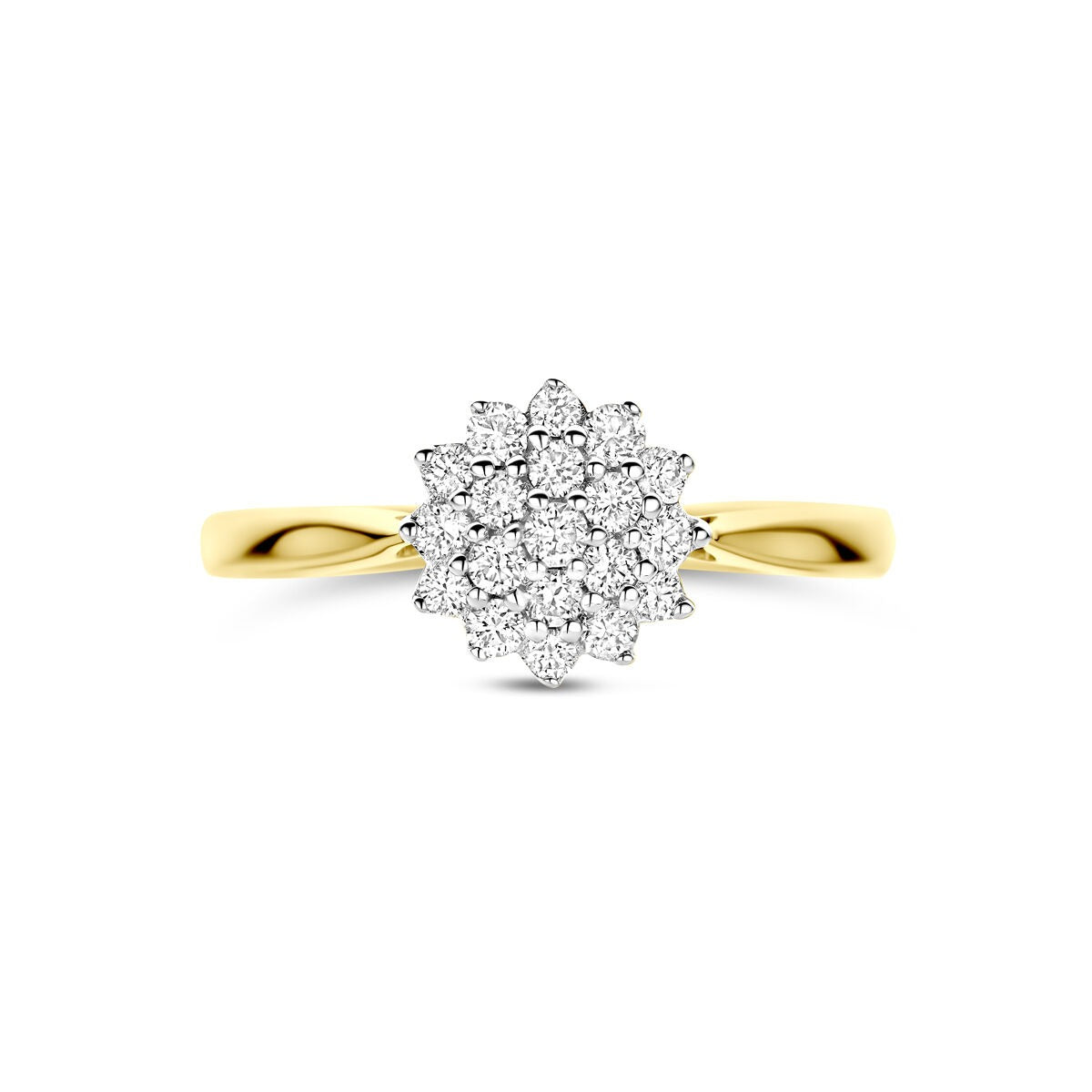 14k Bicolor żółte i białe złoto pierścionek z 0.33ct diamentem hodowanym w laboratorium