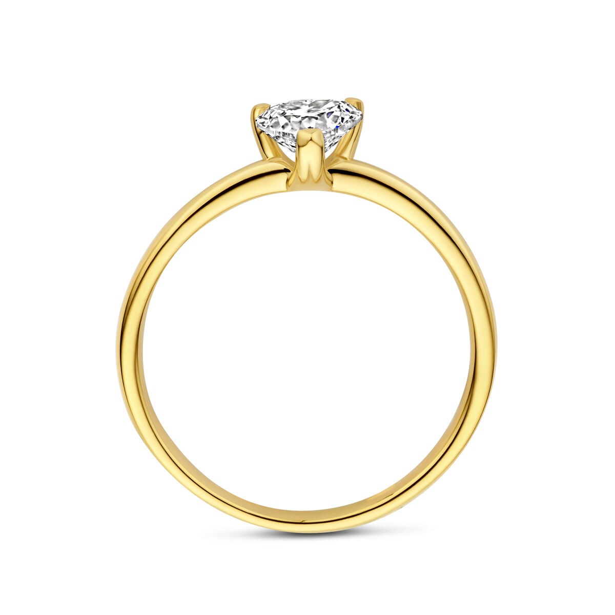 14k Żółte złoto pierścionek z sercowym diamentem lab grown 0.50ct