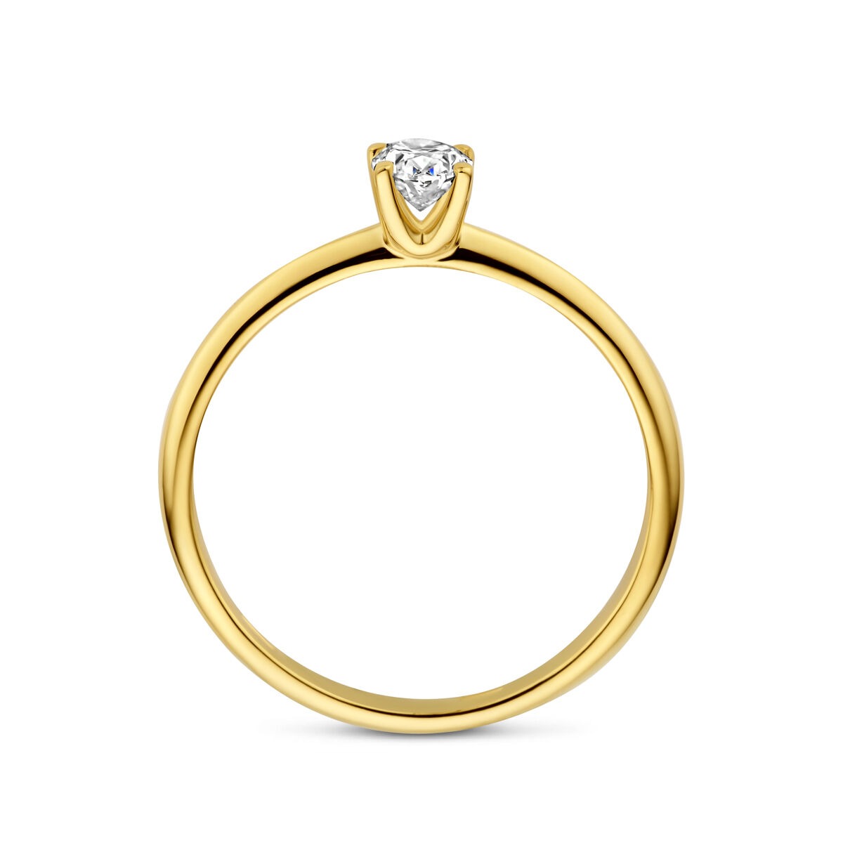 14k Żółte złoto pierścionek z diamentem hodowanym w laboratorium – owal 0.30ct