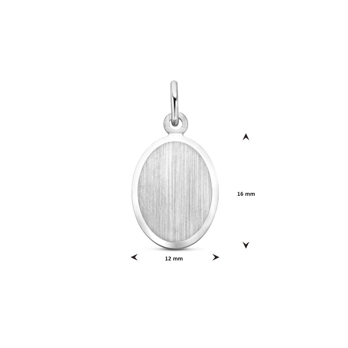 Srebrny owalny wisiorek do grawerowania – rodowany 925 srebro, matowy/diamentowany, 24 x 12 mm
