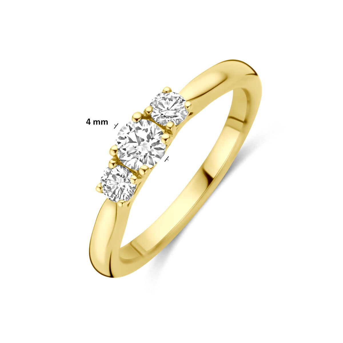 14k Żółte złoto pierścionek z 0.45ct diamentem hodowanym w laboratorium