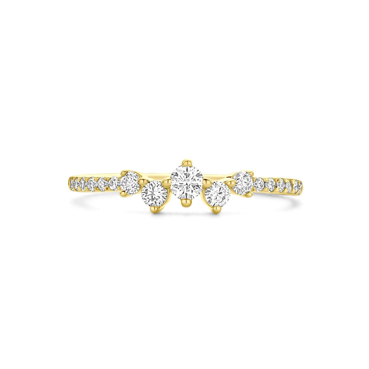 14k żółte złoto damski pierścionek z 0.33ct diamentem hodowanym w laboratorium