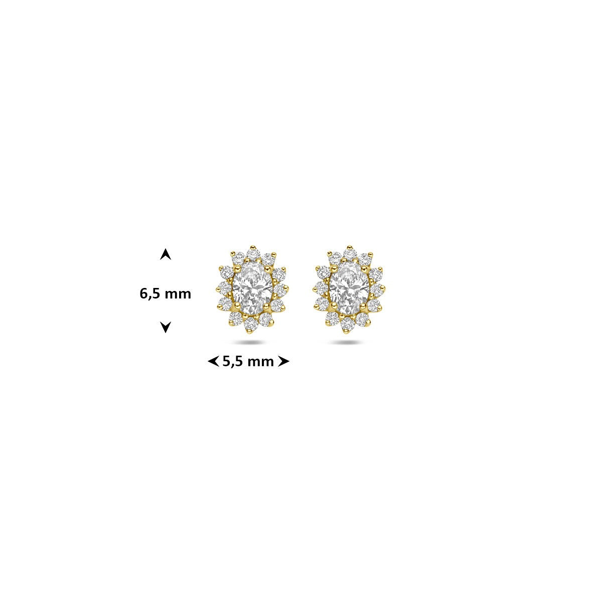 14k żółte złoto kolczyki wkrętki z diamentem hodowanym w laboratorium 0,43 ct