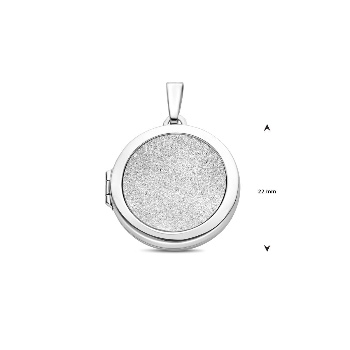 Srebrny medalion – rodowany 925 srebro z polerowanym/świecącym diamentowanym wykończeniem