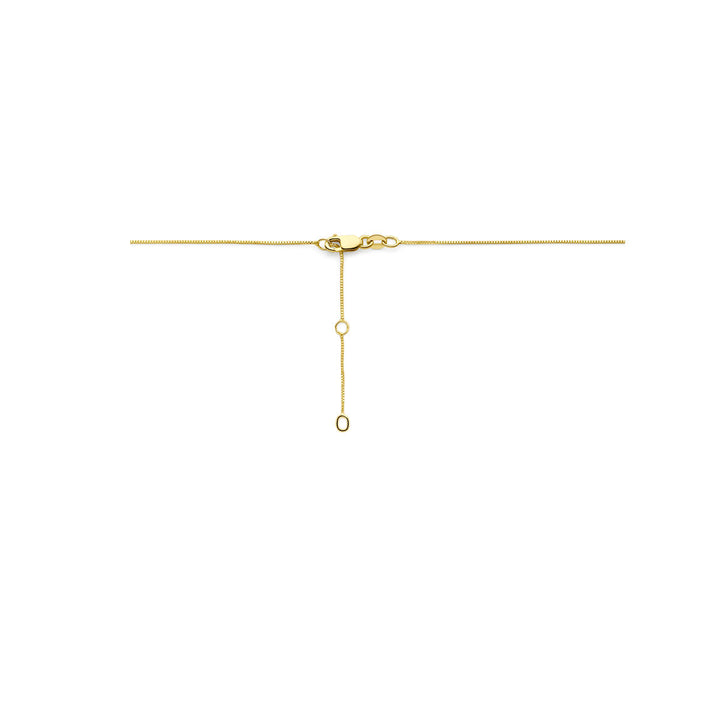 14k Geelgouden collier met London Blue topaas en diamant