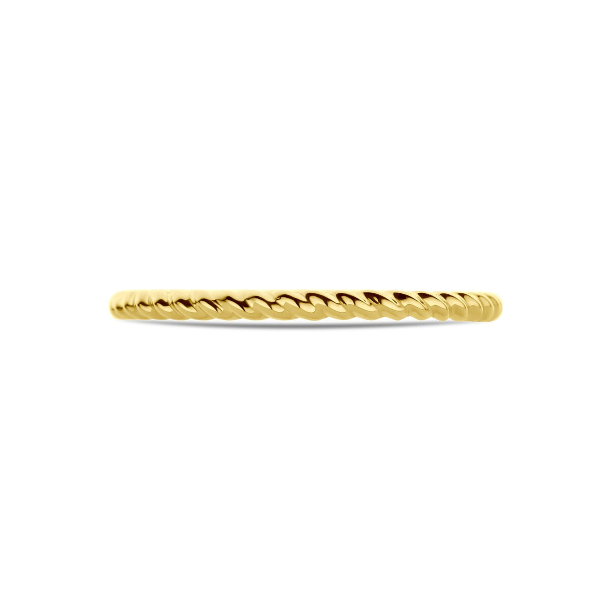 14k Żółte Złoto Skręcony Pierścionek Damski – 1.5mm