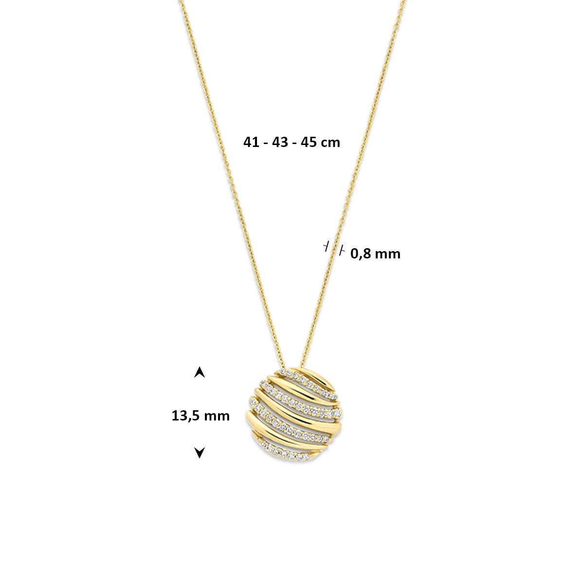 14k żółte złoto naszyjnik z diamentem 0.15ct