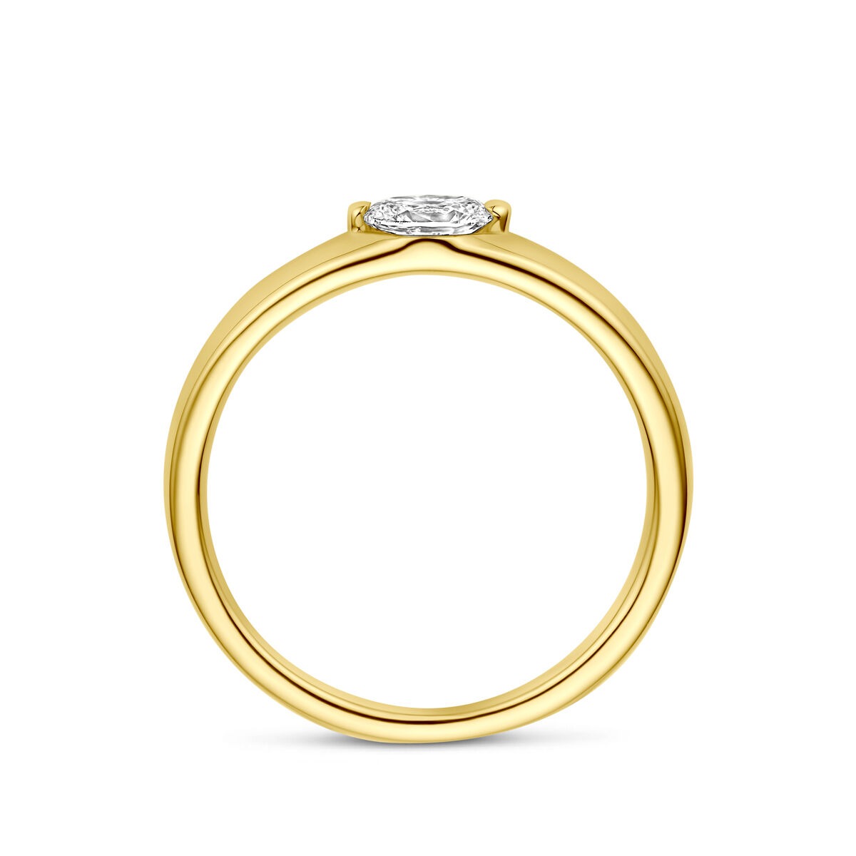 14k Żółte Złoto Pierścionek z Diamentem 0,32 ct Solitaire