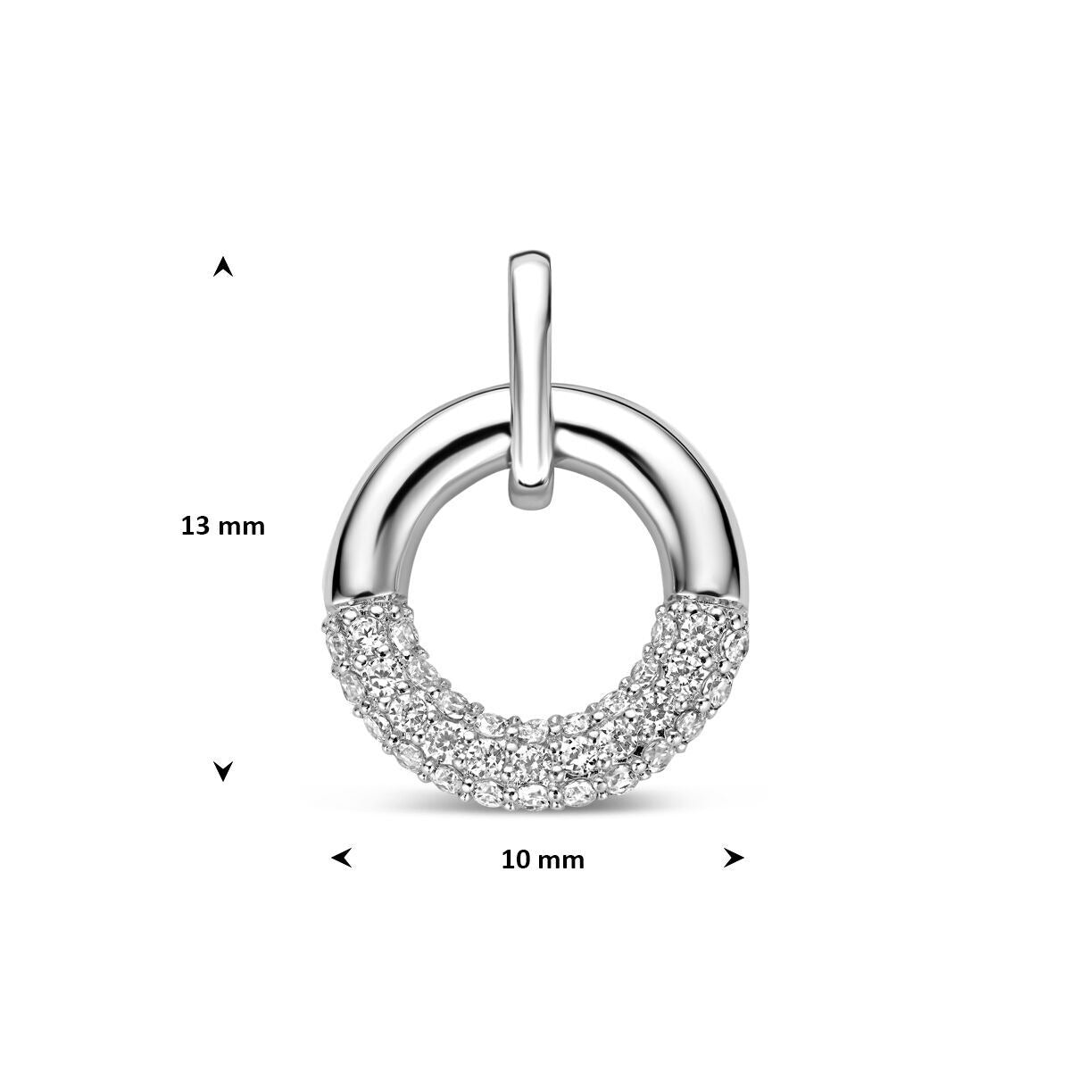 wisiorek cyrkonia 10 mm srebro rodowane