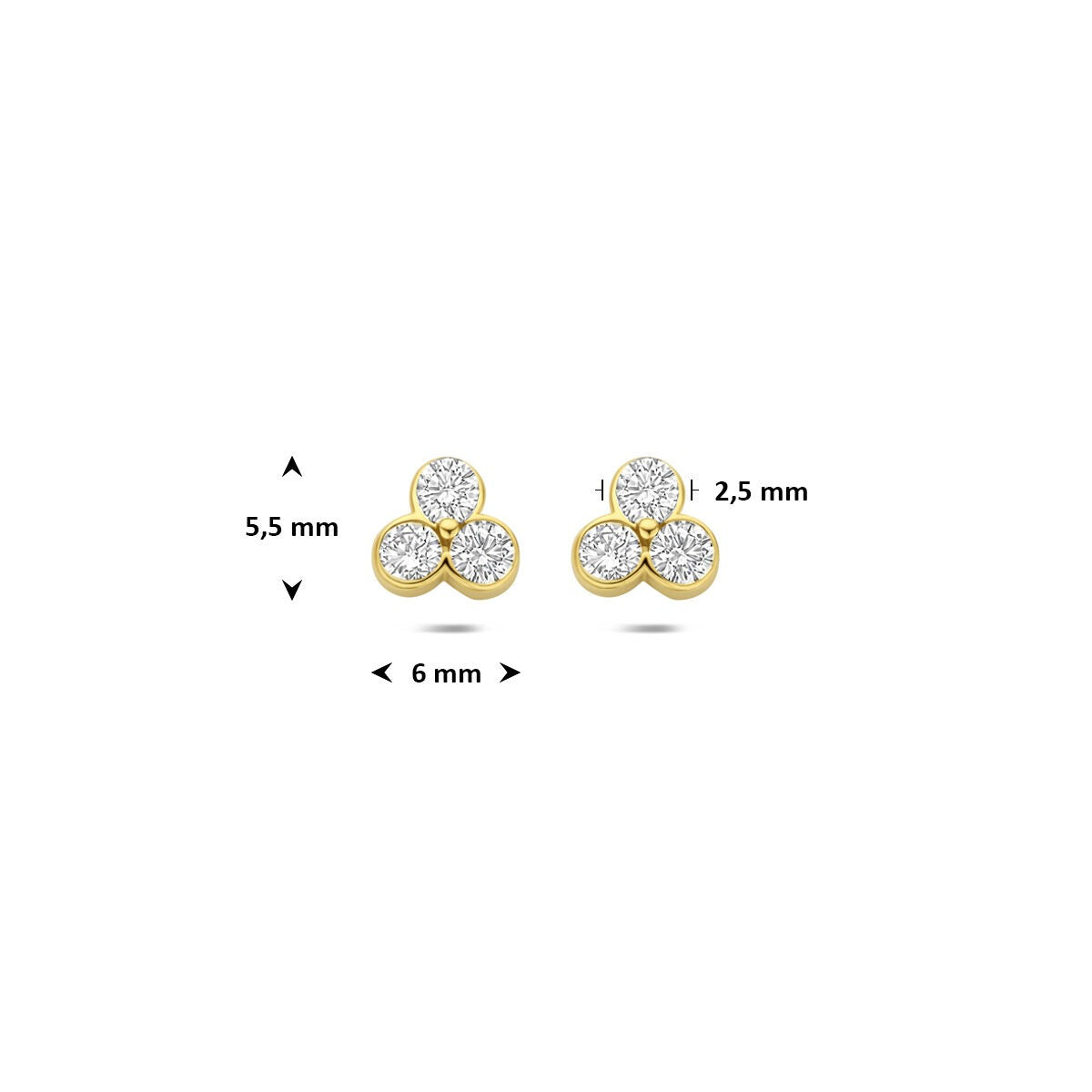 14k żółte złoto kolczyki wkrętki z diamentem hodowanym w laboratorium 0,52 ct