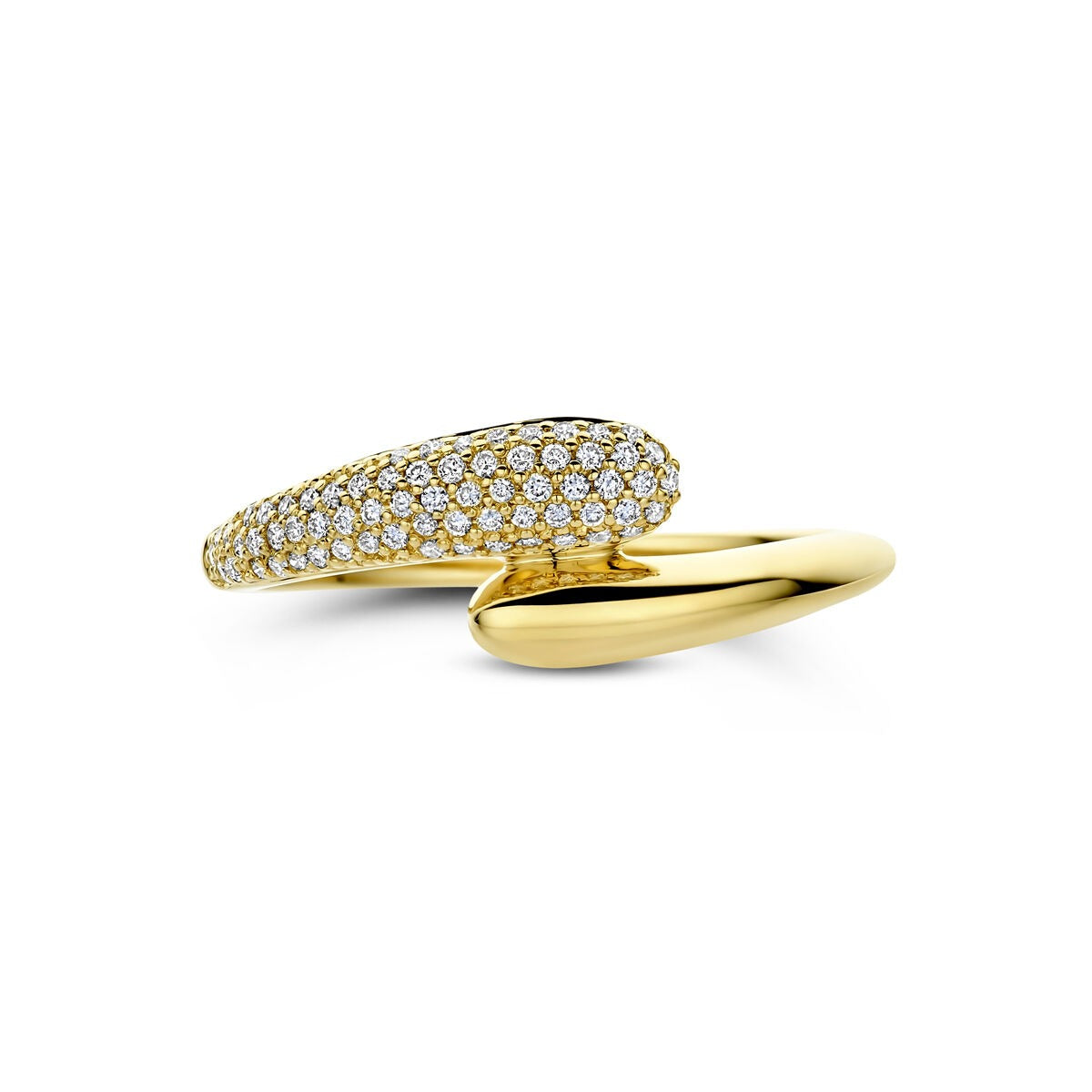 14k Żółte złoto pierścionek z diamentem 0.15ct