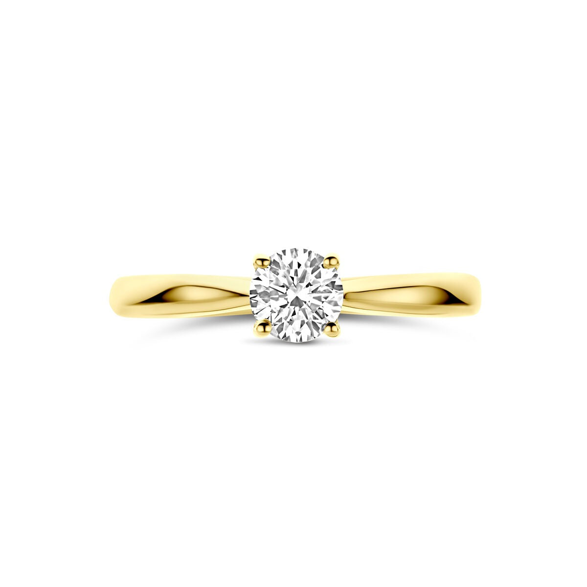 14k Żółte złoto pierścionek z 0.50ct diamentem hodowanym w laboratorium