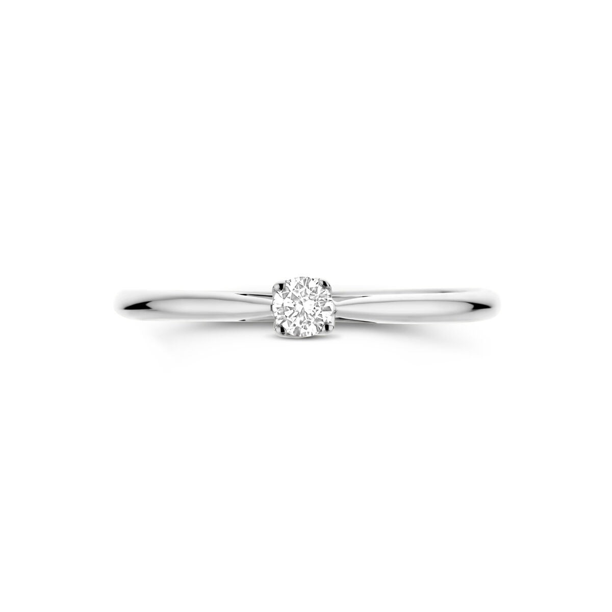 14k białe złoto damski pierścionek z 0.10ct diamentem hodowanym w laboratorium