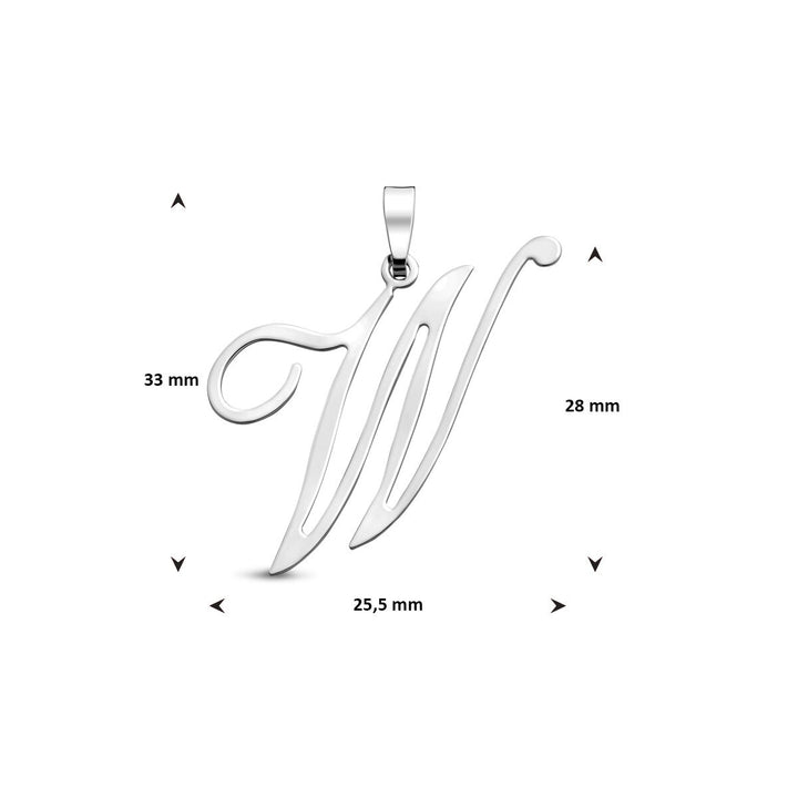 Gerhodineerd Zilveren Hanger in de Vorm van een Letter – 35mm Hoog