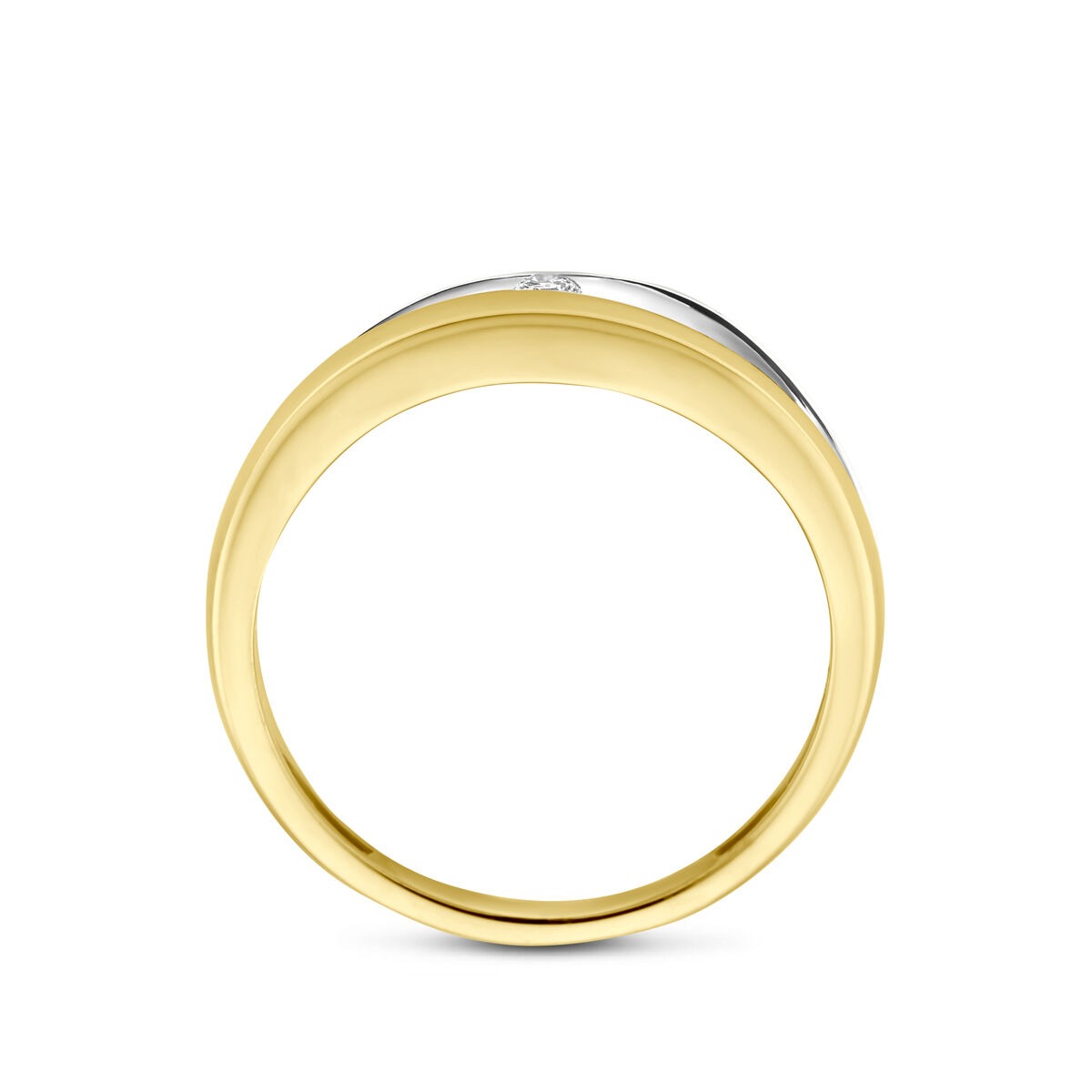 14k Bicolor damski pierścionek z diamentem hodowanym w laboratorium