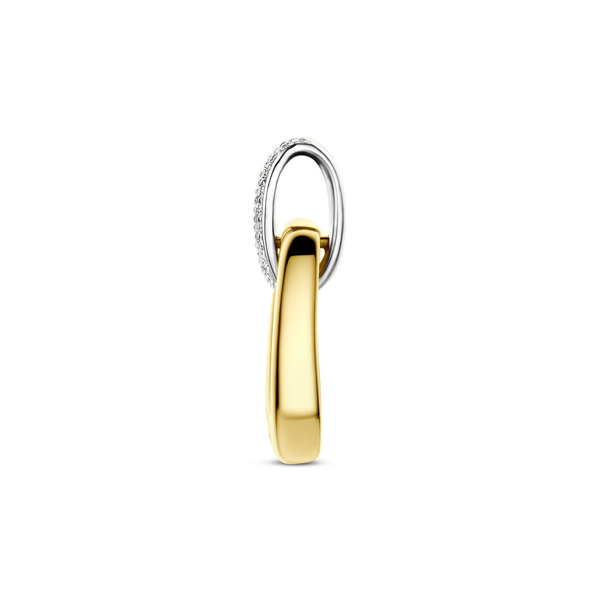 14k bicolor złoty wisiorek z diamentem 0,07 ct