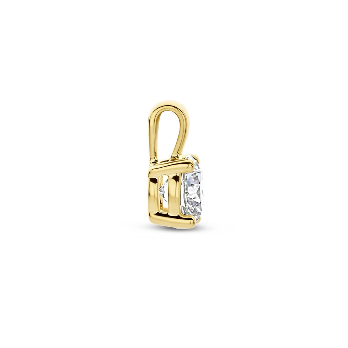 14k Żółte złoto wisiorek z diamentem hodowanym w laboratorium – 0.25 ct szlif brylantowy