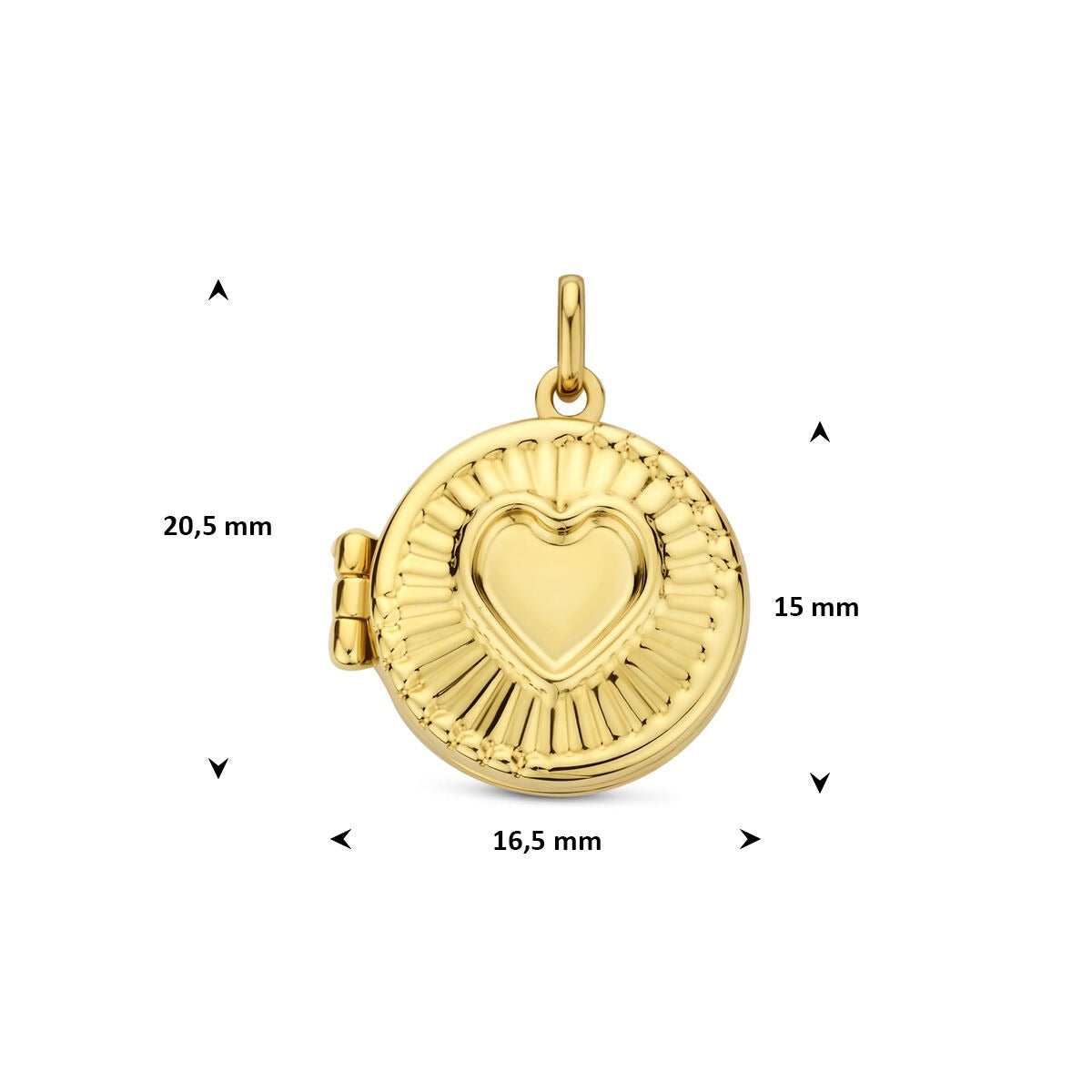 14k żółte złoto medalion z serduszkiem