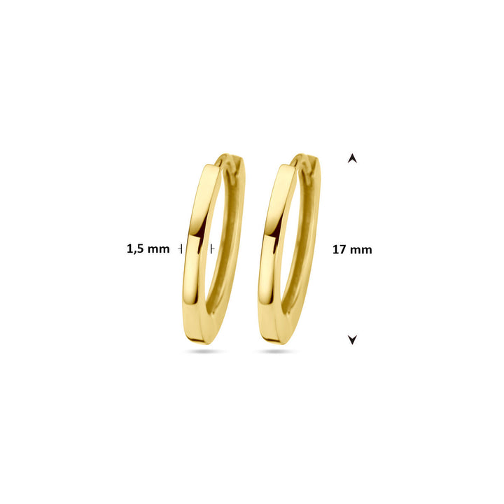 14k Geelgouden klapoorringen – 17 mm