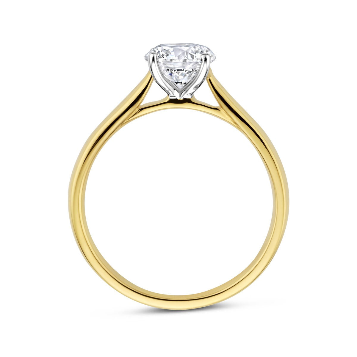 14k Bicolor damski pierścionek z 1.00 ct diamentem hodowanym w laboratorium – w zestawie certyfikat
