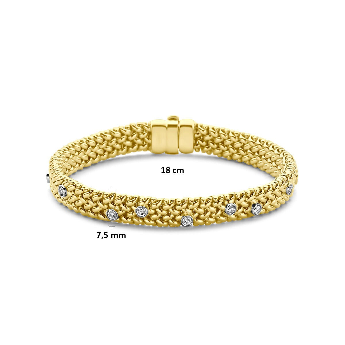 14k Bicolor gouden armband met diamant
