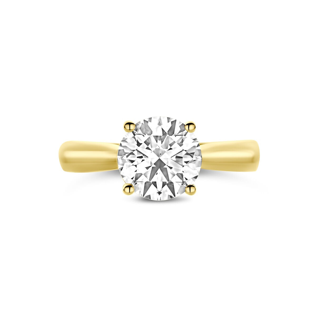 14k żółte złoto pierścionek z 2.00ct diamentem hodowanym w laboratorium