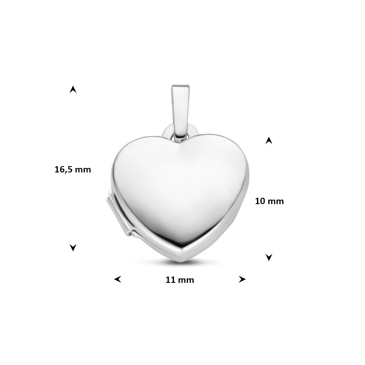 Srebrny medalion w kształcie serca – rodowany srebro 925