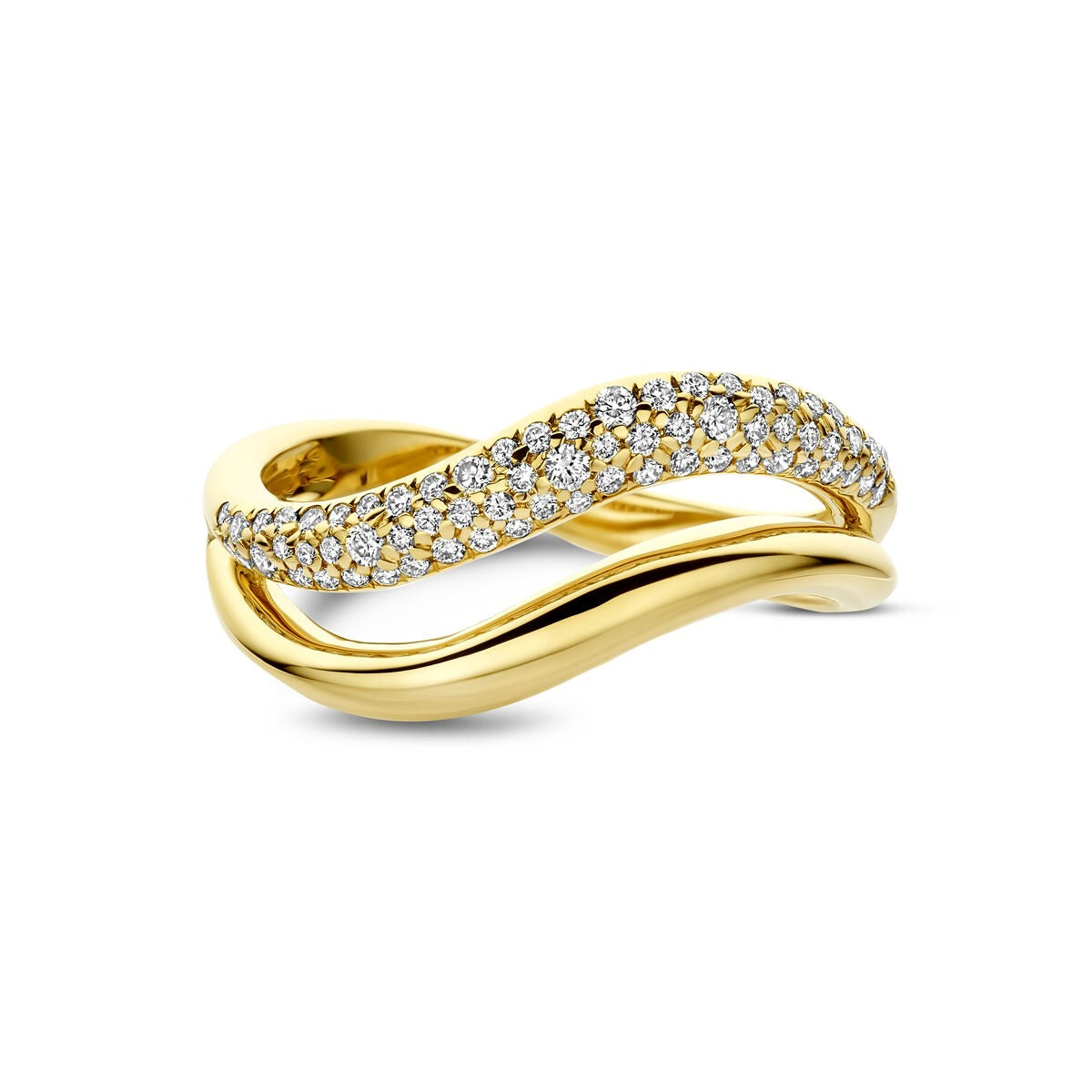 14k żółte złoto pierścionek z diamentem 0.32ct