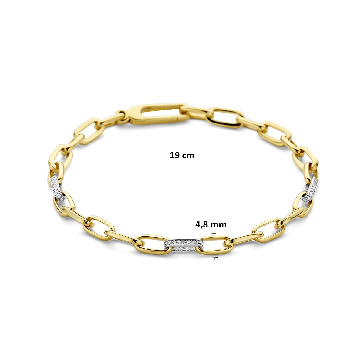 Bicolor bransoletka z diamentem – 14k żółte i białe złoto