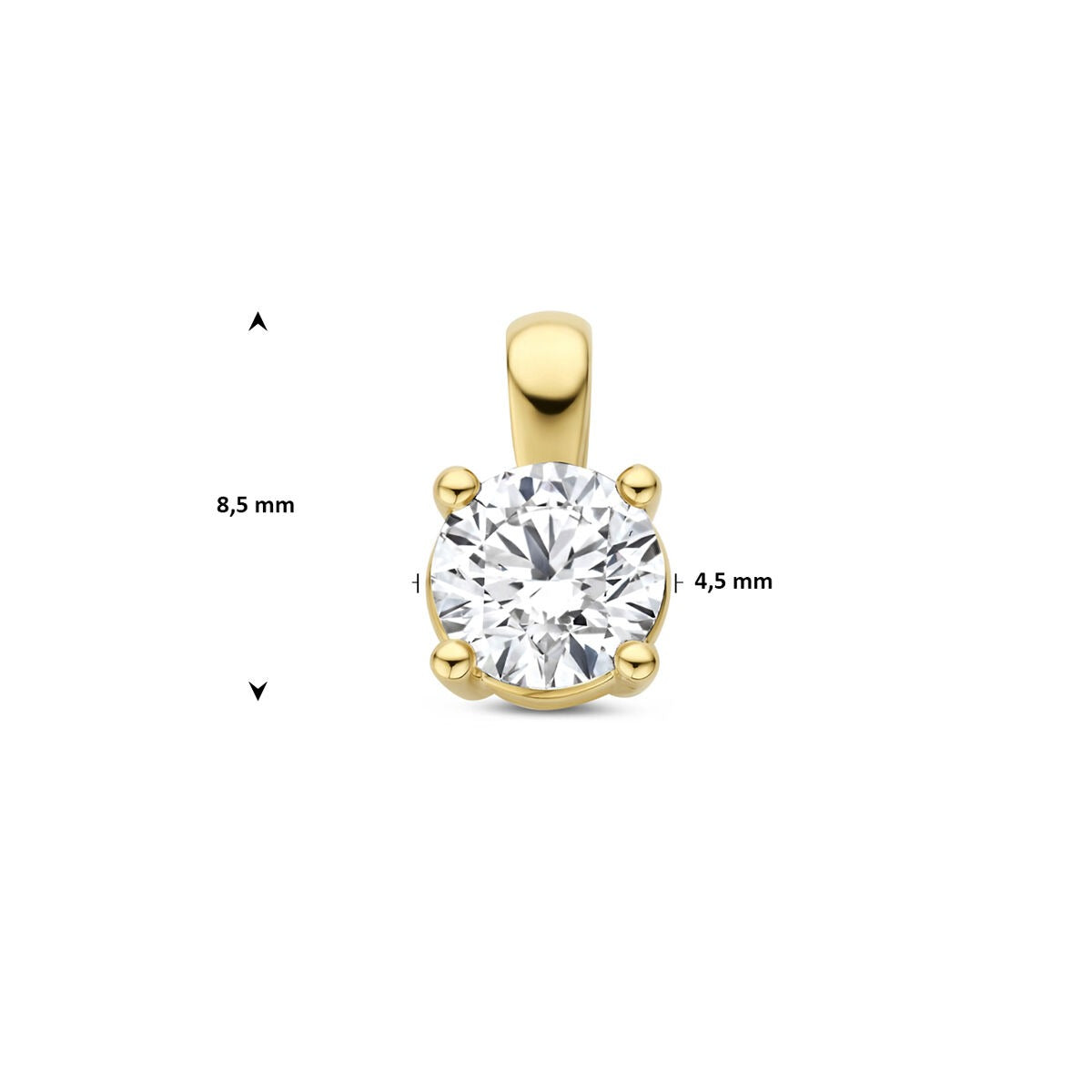 14k Żółte złoto wisiorek z diamentem hodowanym w laboratorium – 0.25 ct szlif brylantowy