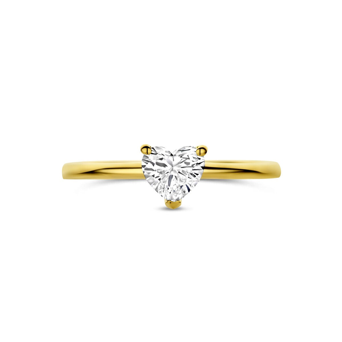 14k Żółte złoto pierścionek z sercowym diamentem lab grown 0.50ct