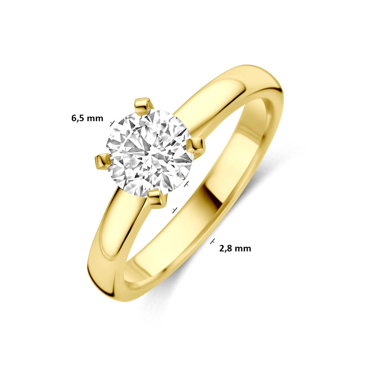 14k żółte złoto pierścionek z 1.00ct diamentem hodowanym w laboratorium