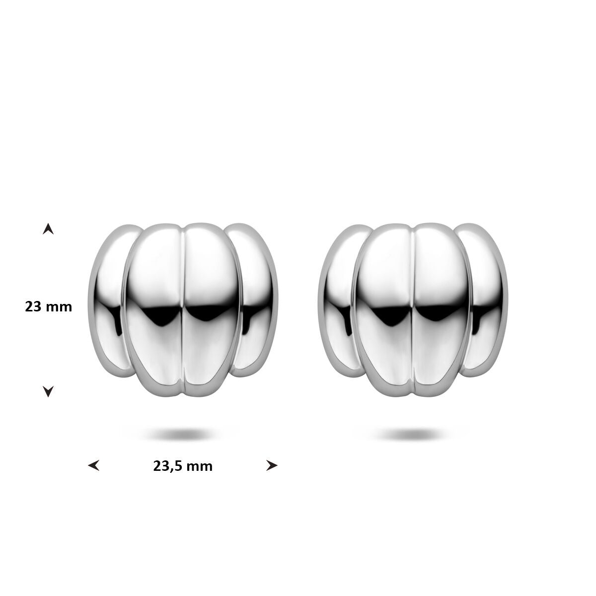Stalowe damskie kolczyki wkrętki srebrne okrągłe 23 mm