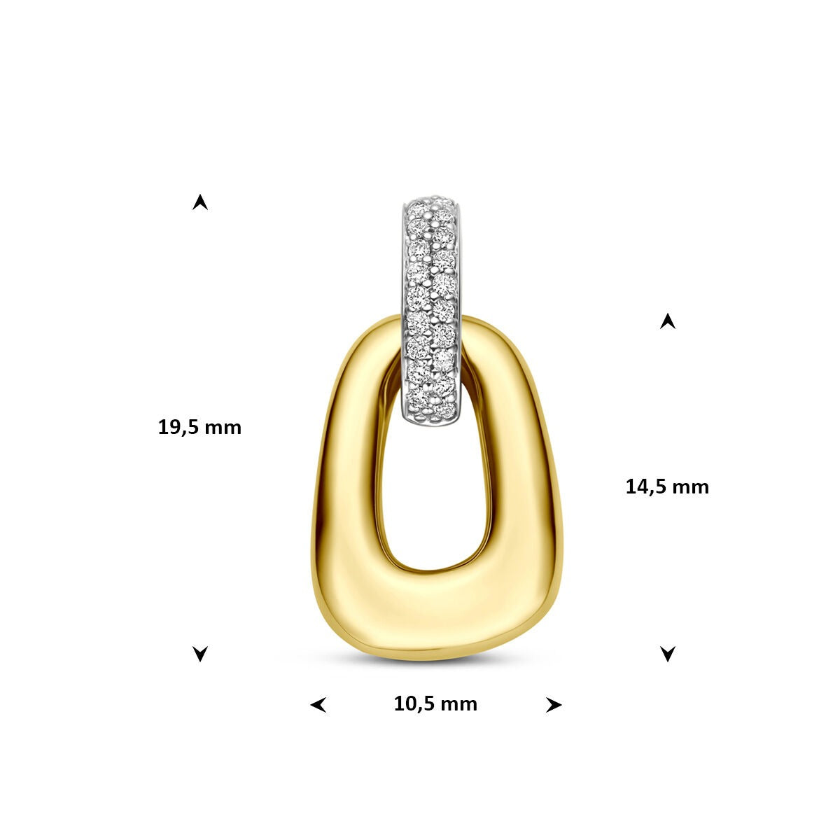 14k bicolor złoty wisiorek z diamentem 0,07 ct