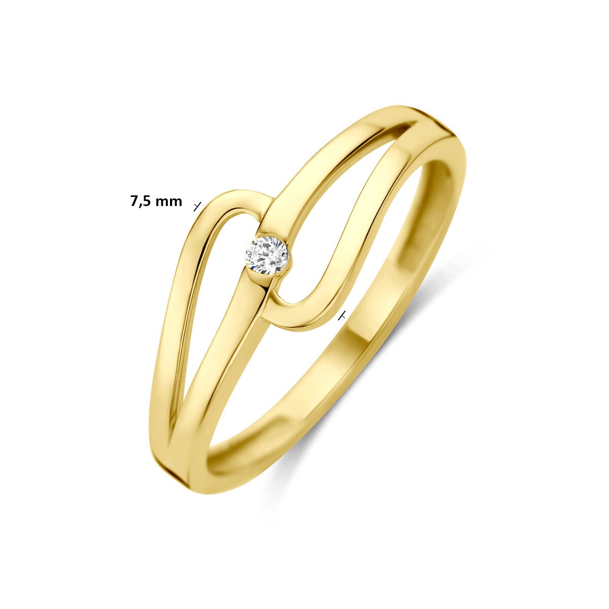 14k Żółte złoto pierścionek z cyronią solitaire
